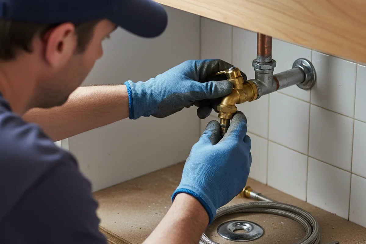 Shutoff valve and fitting work during Emergency Plumbing in Salisbury Center